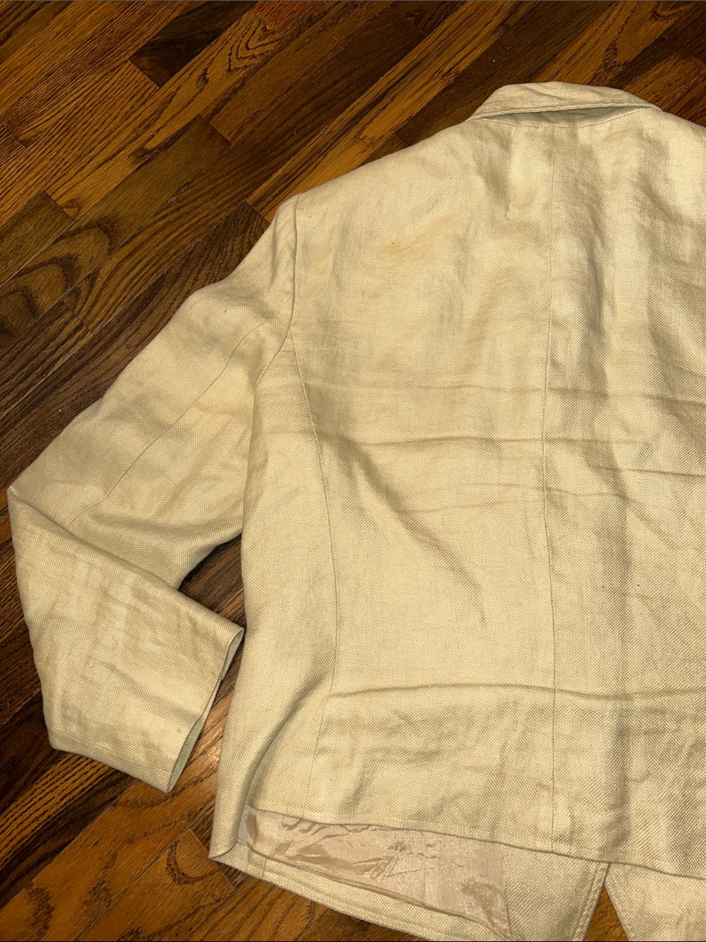 Lauren Ralph Lauren Cream 💯Linen Button Front Blazer - Picture 13 of 16